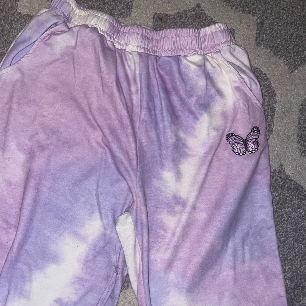 Tie Dye Butterfly Embroidered Joggers